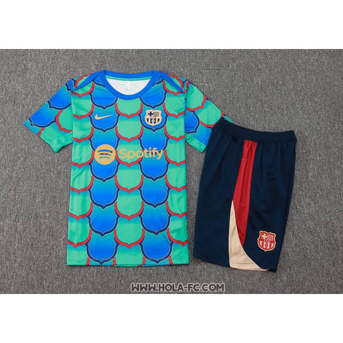Chandal del Barcelona 2024-2025 Manga Corta Verde - Pantalon Corto